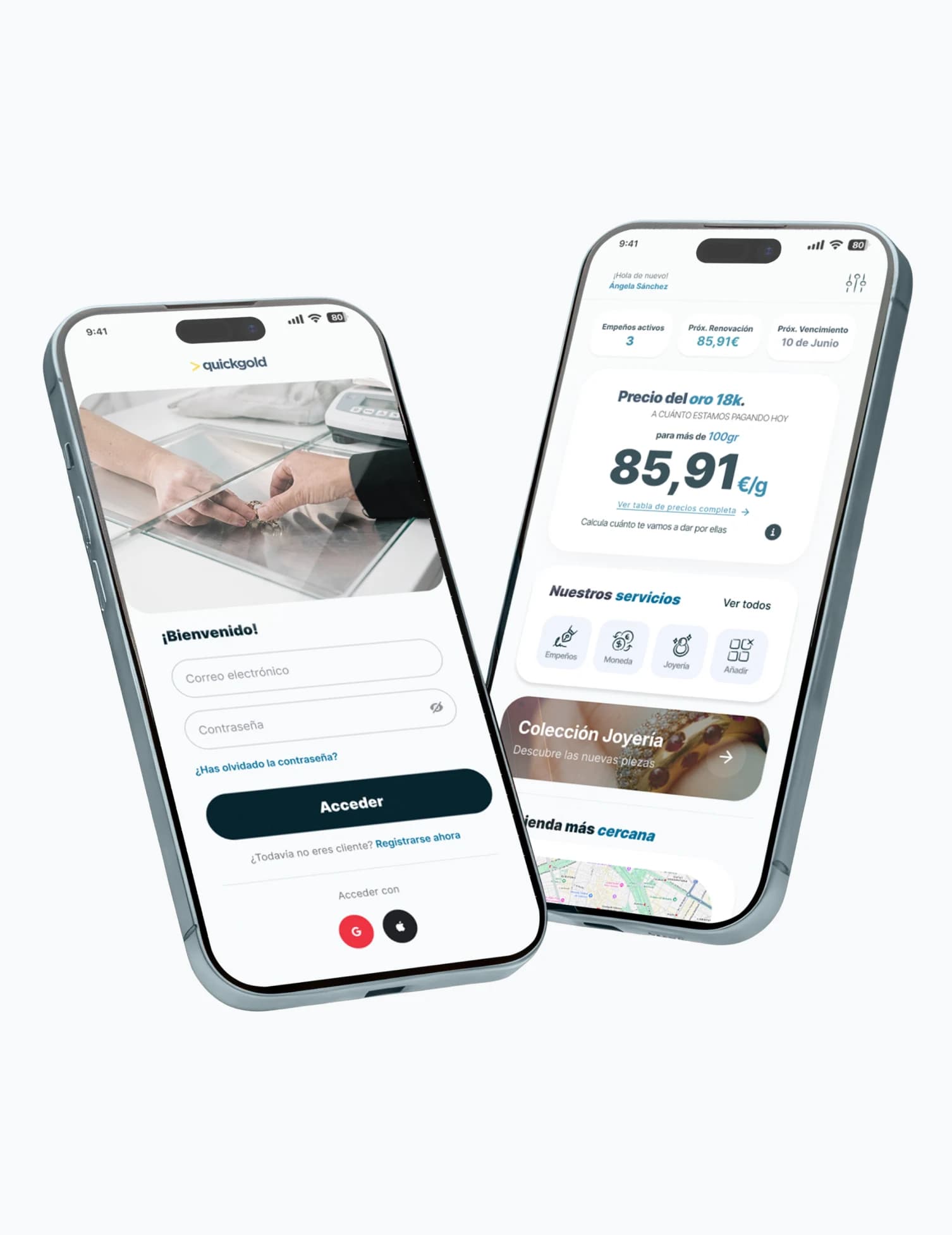 App móvil de Quickgold