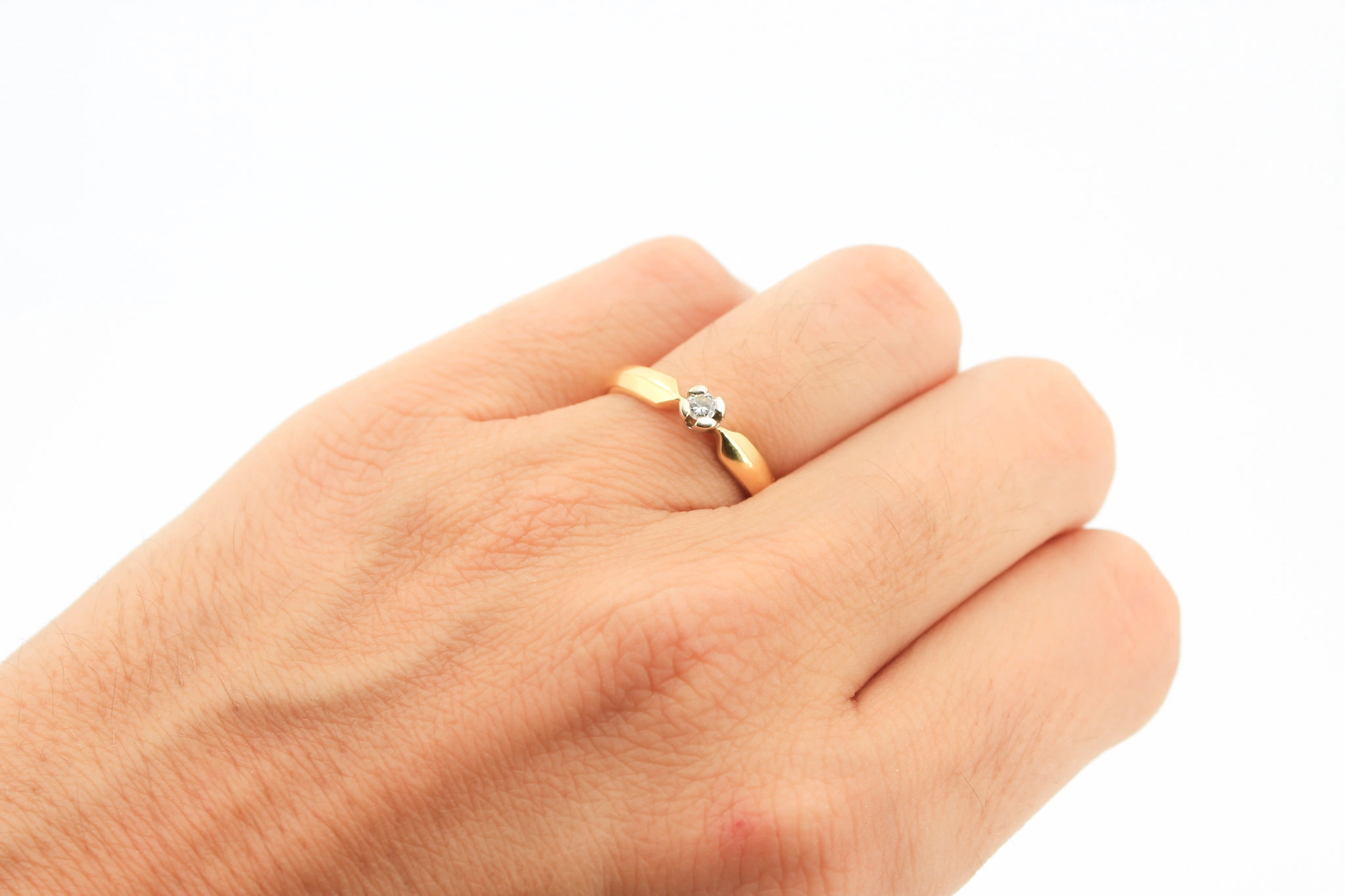 Anillo solitario de oro 18K — foto 3