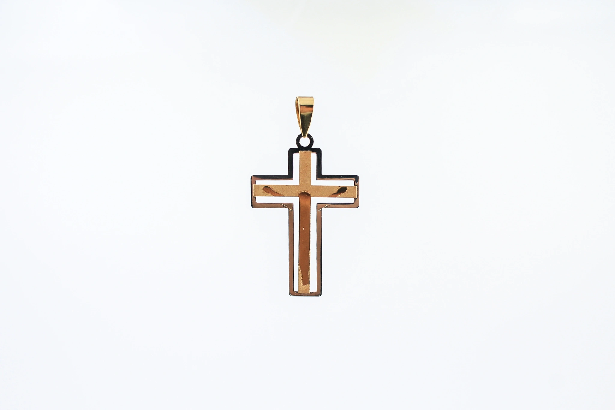 Cruz de oro combinado de 18k — foto 3