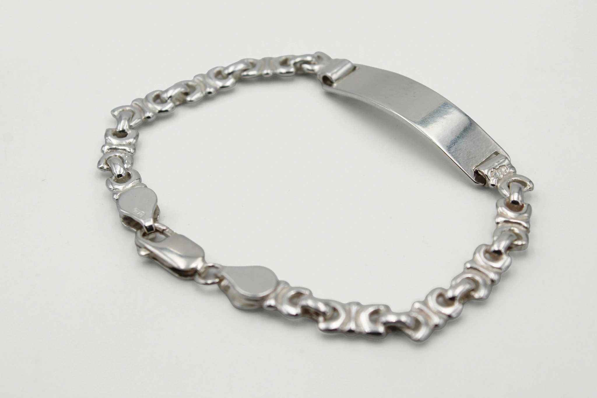 Esclava de plata 925 con placa grabable