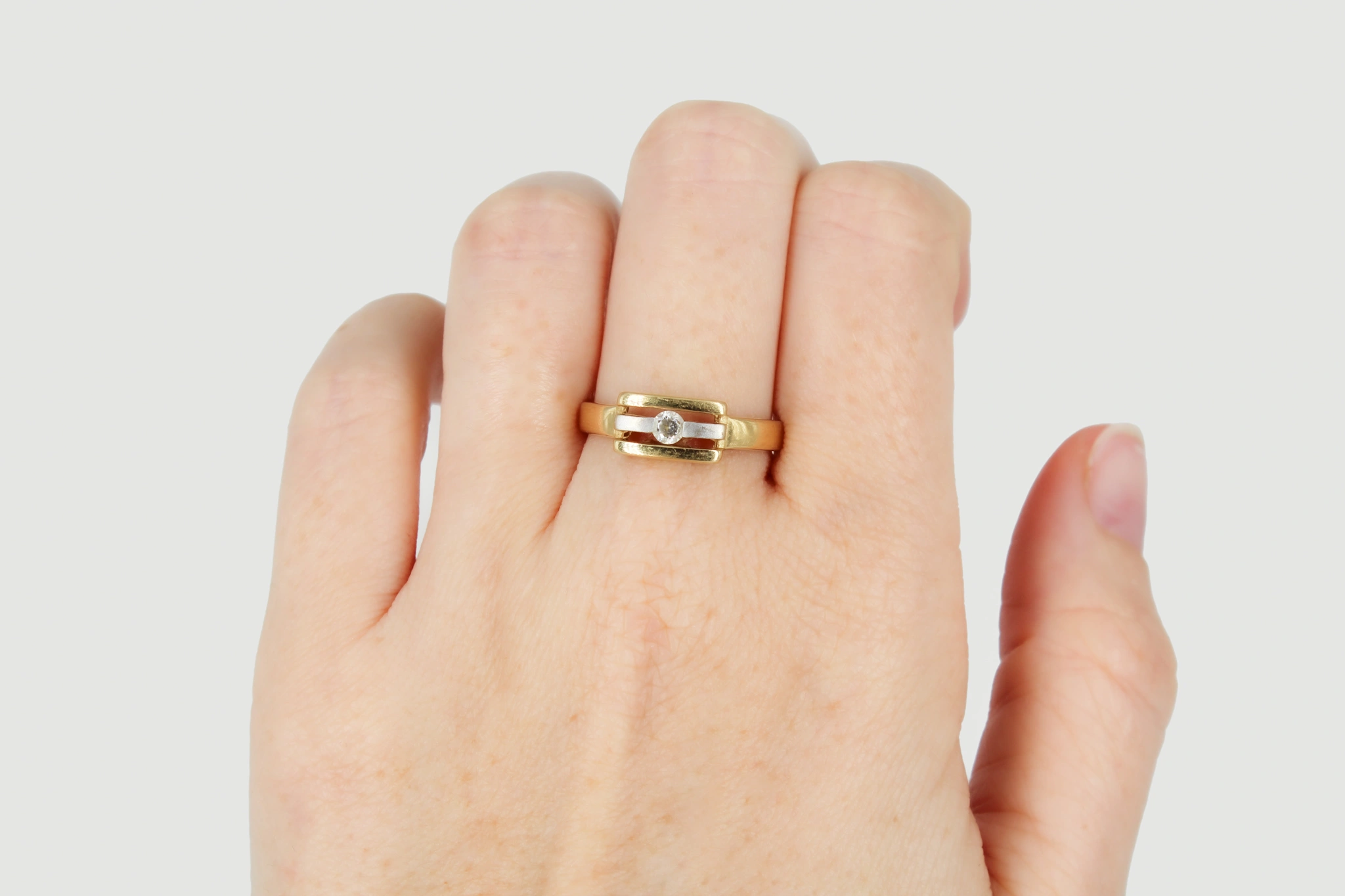 Solitario de oro combinado de 18k — foto 3