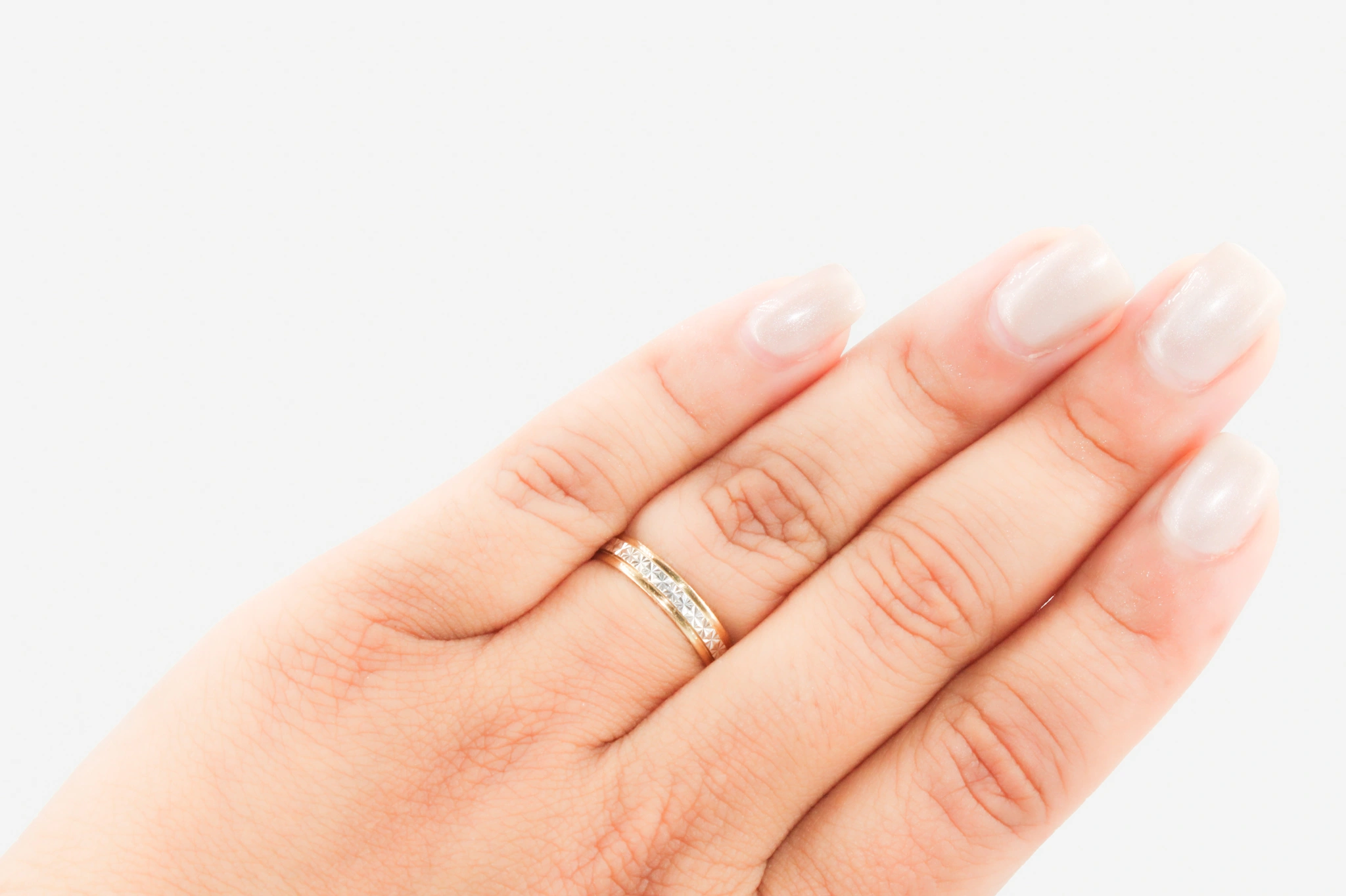 Alianza de oro combinado de 18k — foto 3