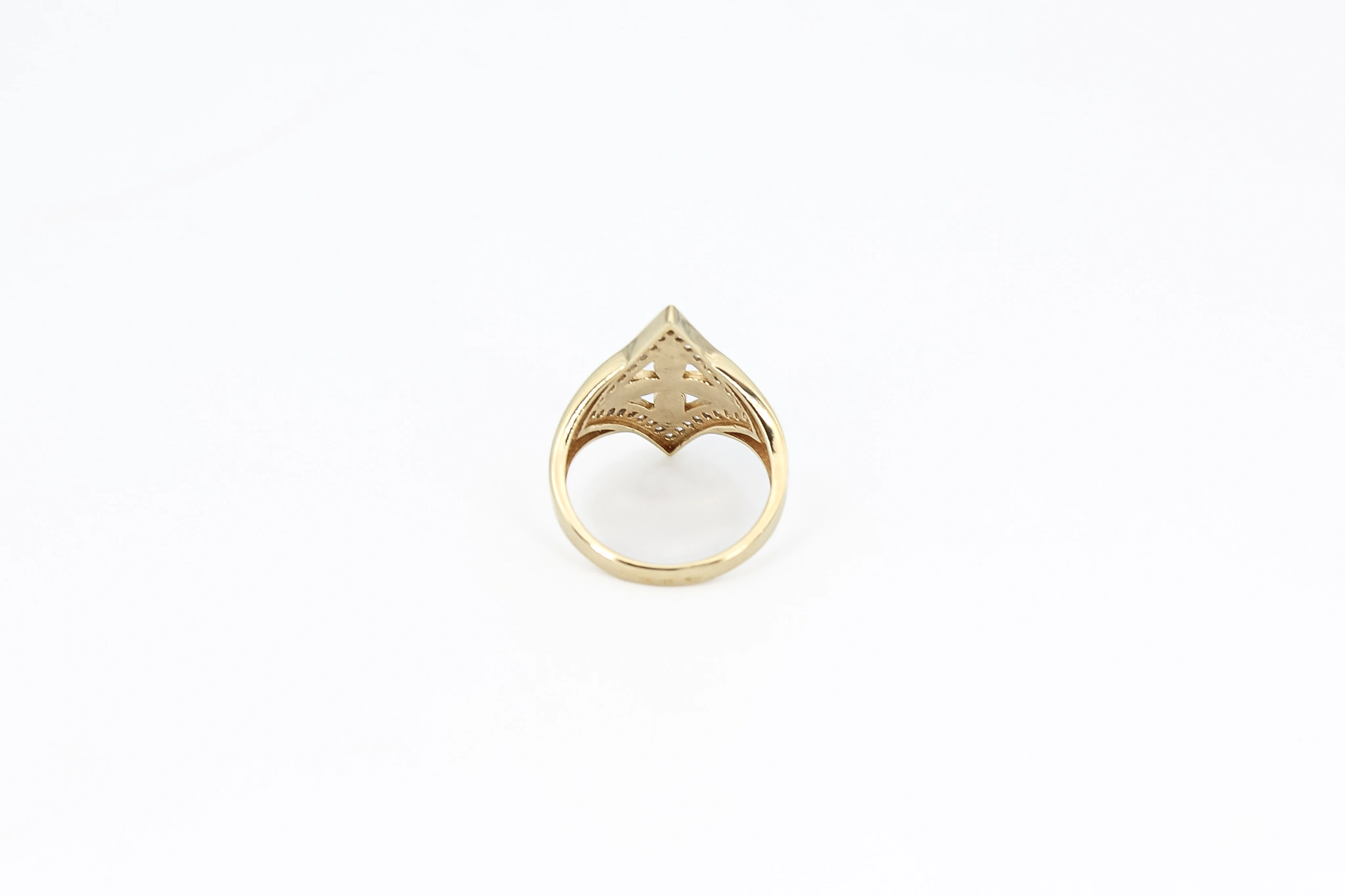 Anillo de oro rombo con cruz 18K — vista alternativa