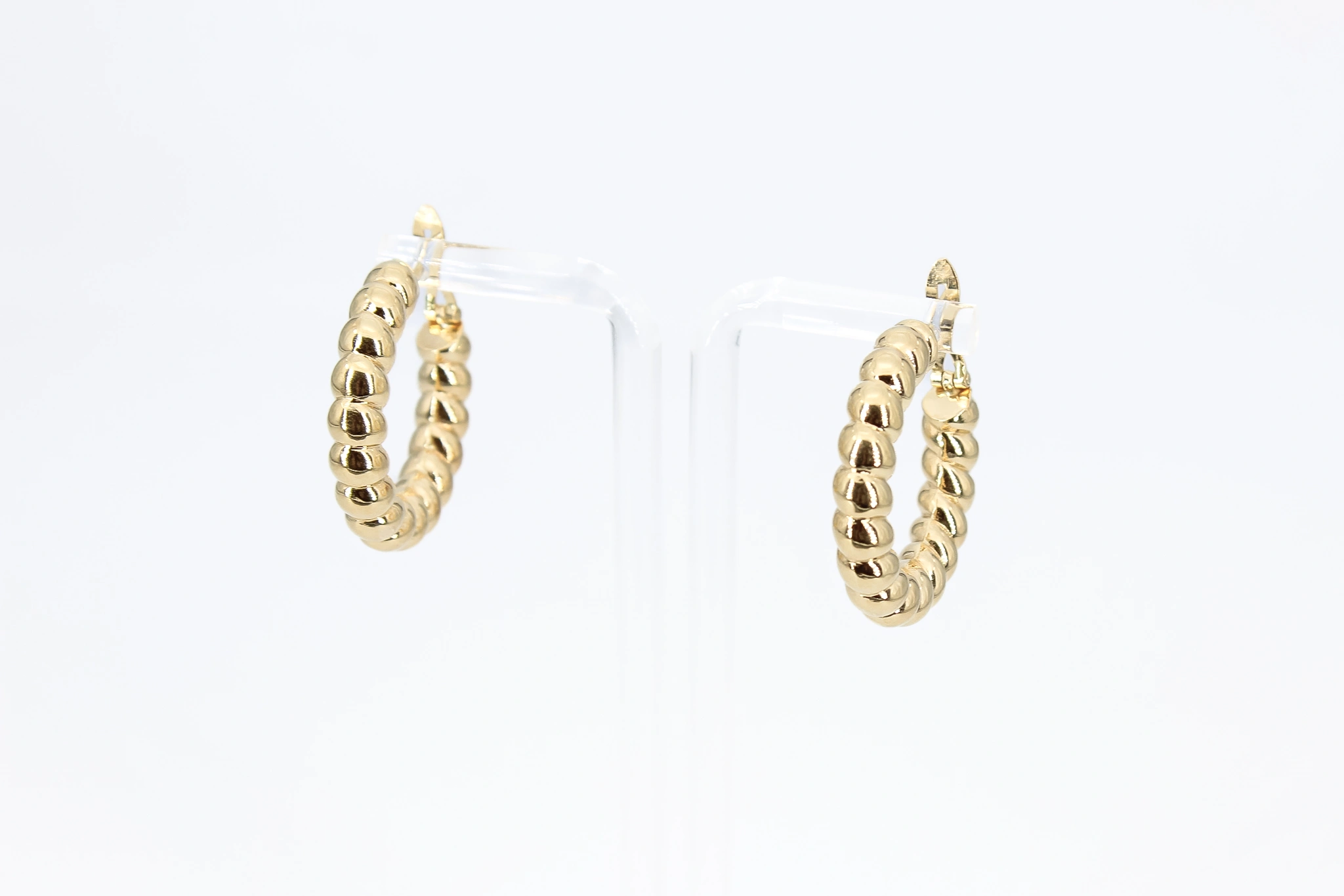 Pendientes aro de oro 18K texturizado — foto 3