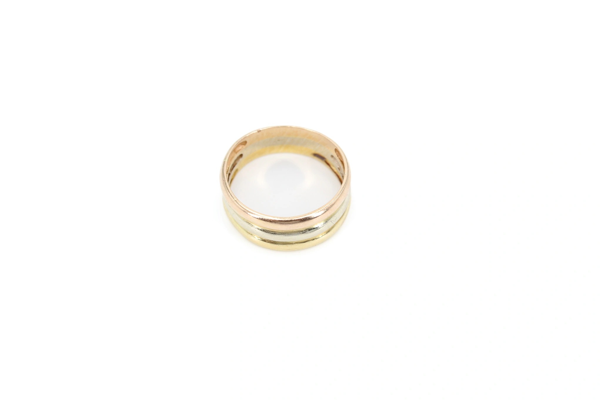 Anillo de oro combinado 18K