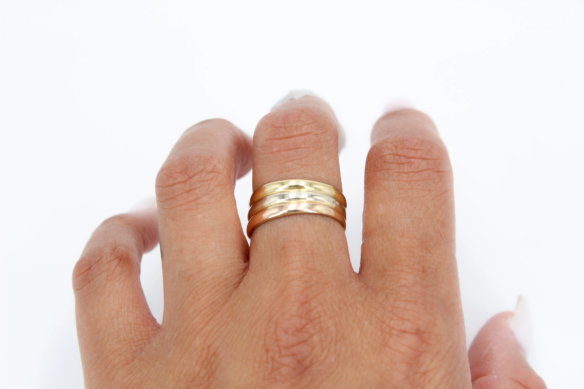 Anillo de oro combinado 18K — vista alternativa