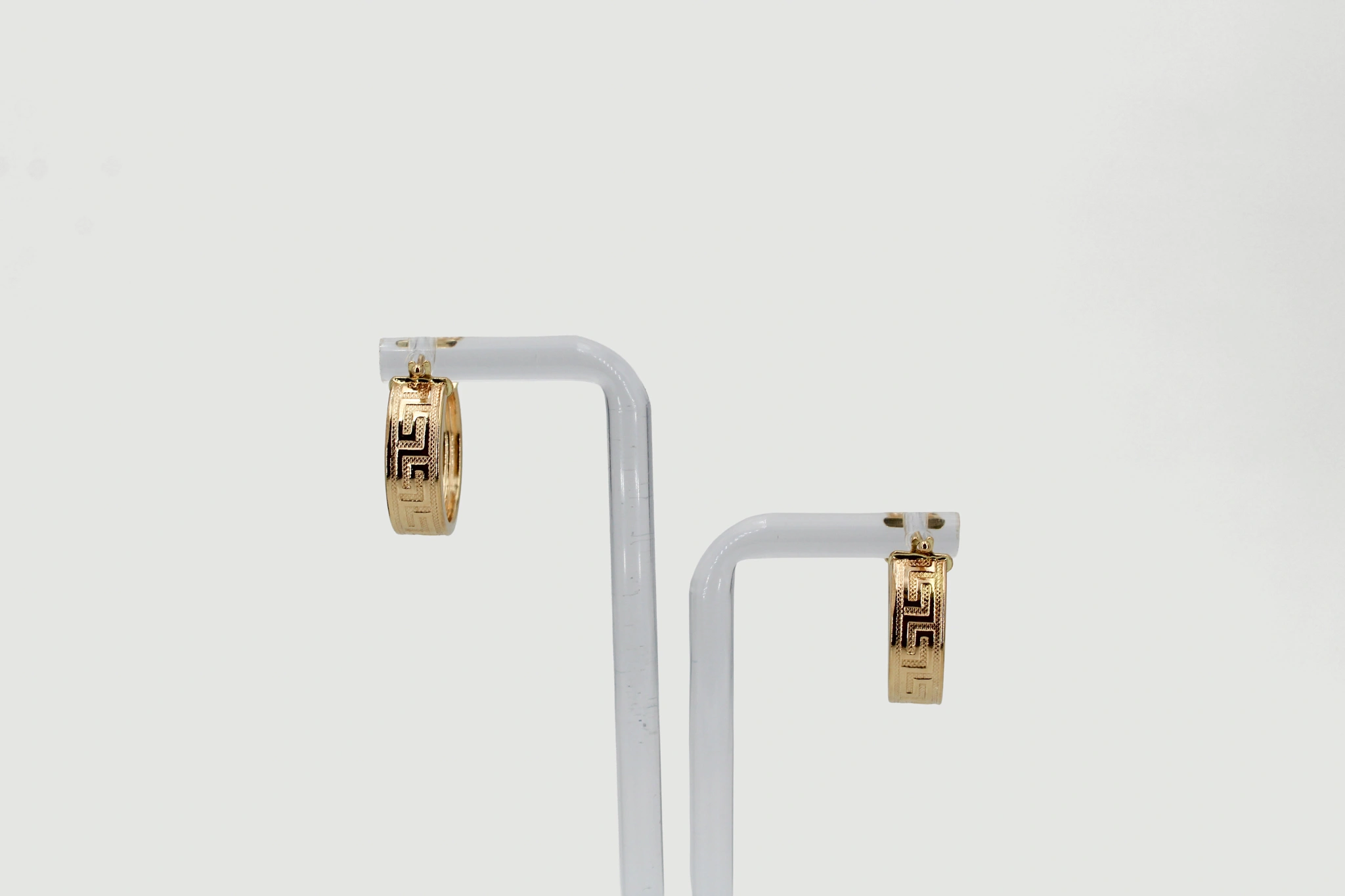 Aros de oro de 18k con patrón griego — foto 3