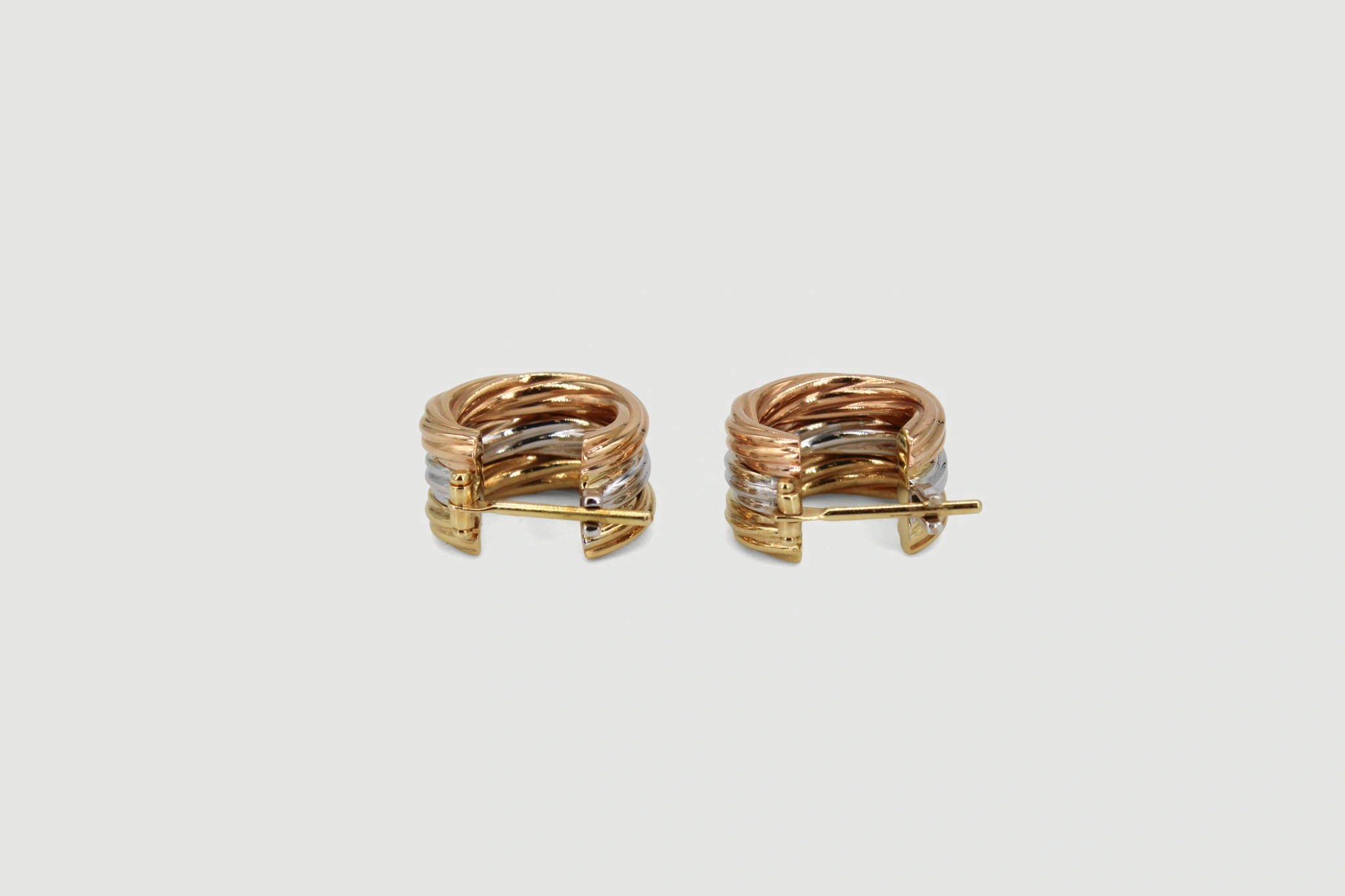 Aros de oro combinado bicolor 18K — vista alternativa
