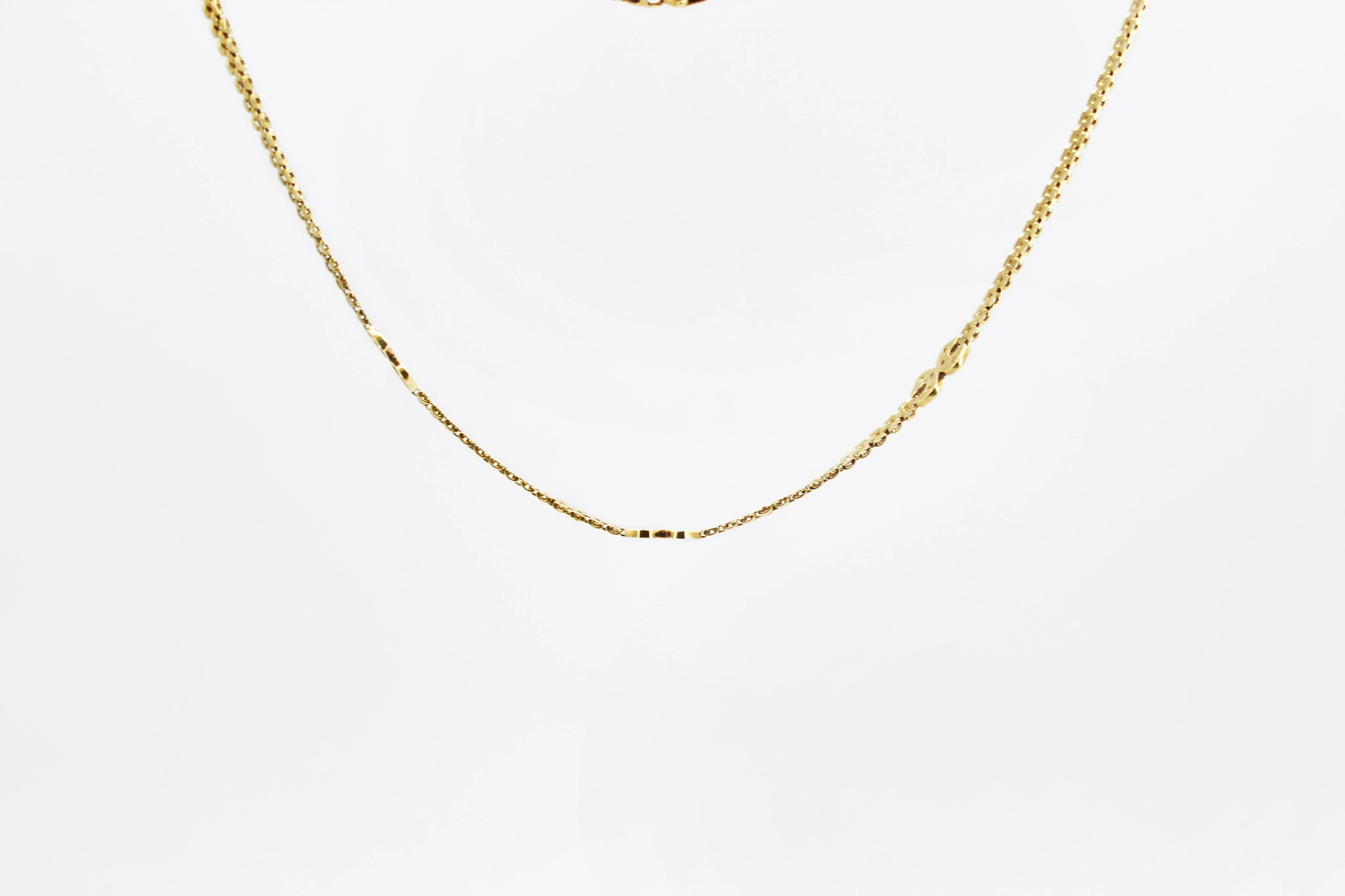 Cadena de oro 18K de fantasía con circonitas 460mm