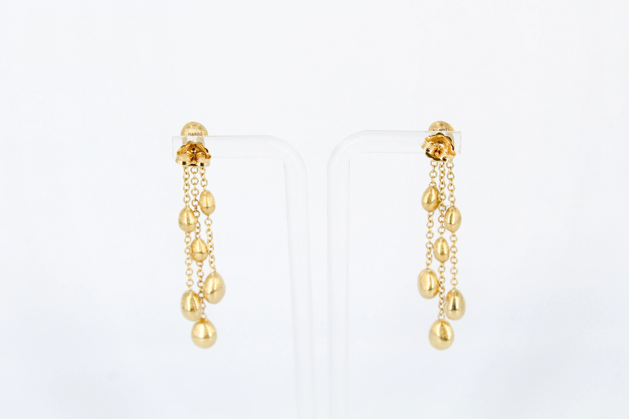 Pendientes de oro 18K con gotas colgantes — vista alternativa