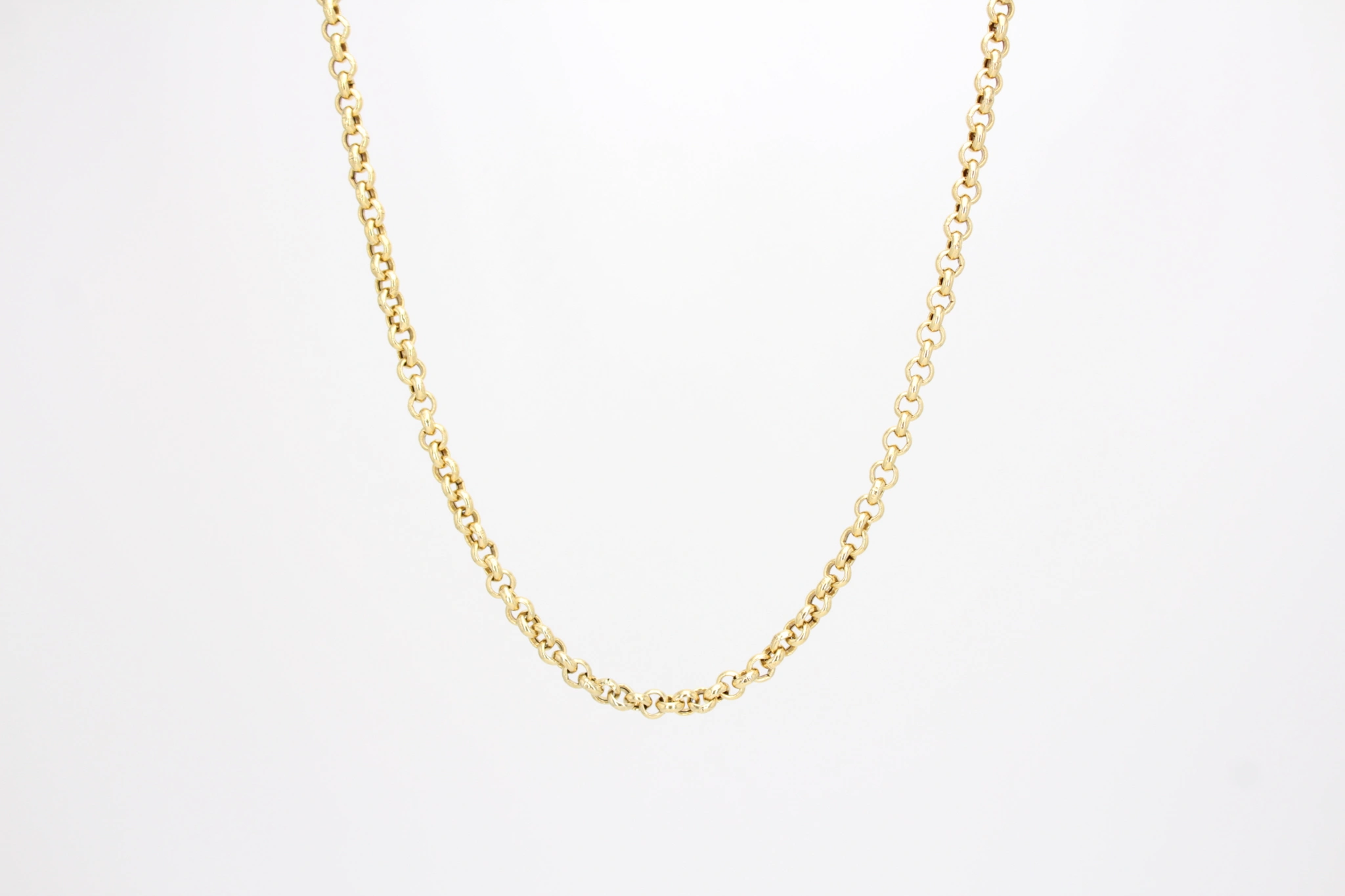 Collar de oro de 18k rolo 4x460mm