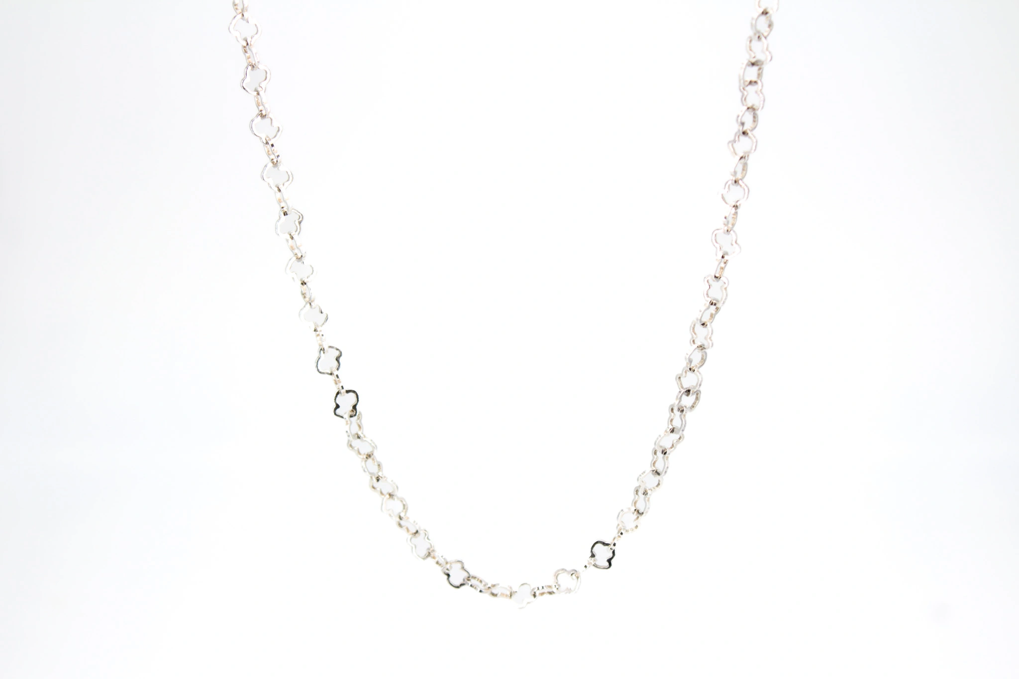 Cadena de plata 925 eslabones cuadrangulares 830mm