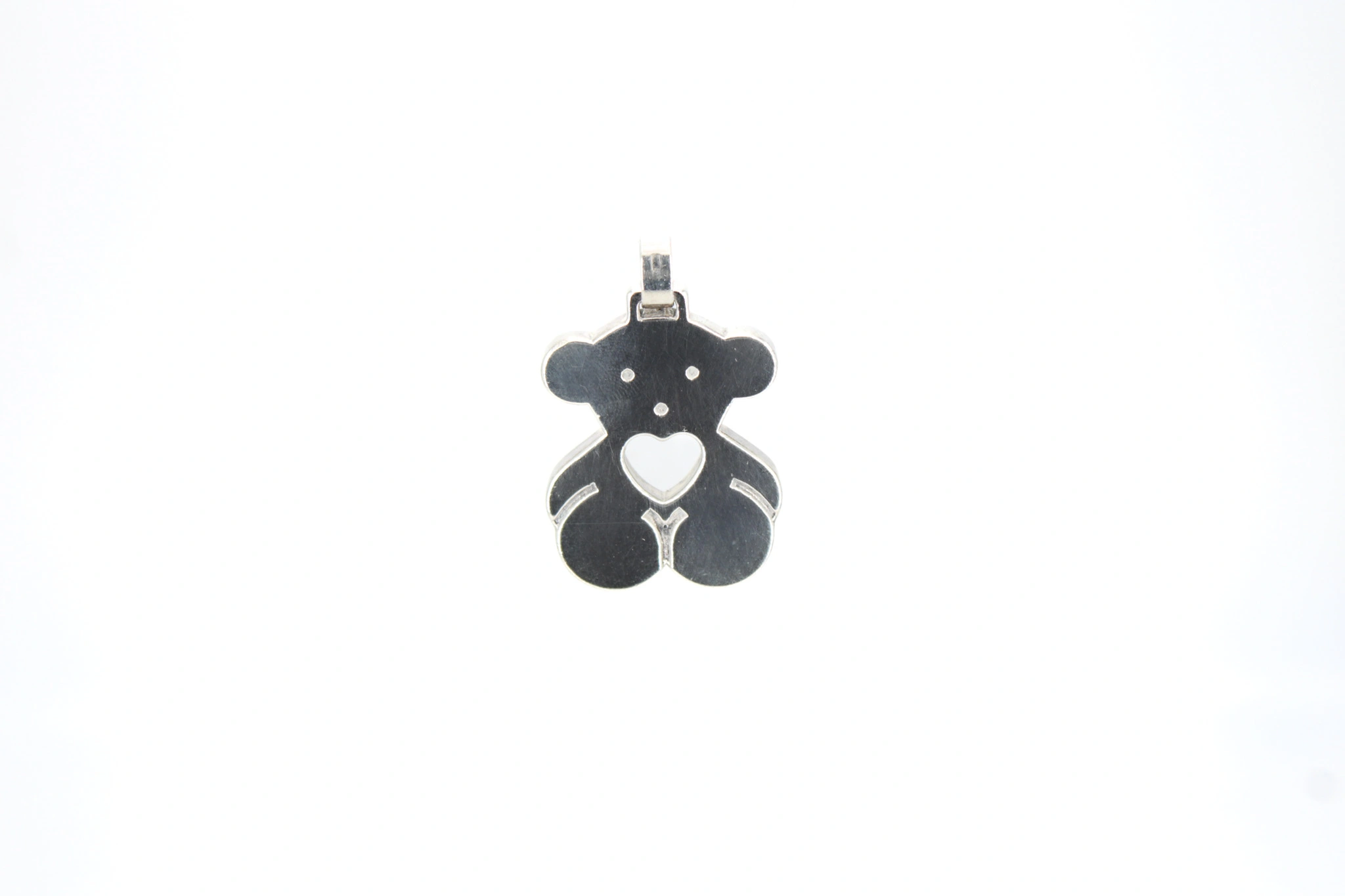 Colgante oso con corazón calado de plata 925 — foto 3