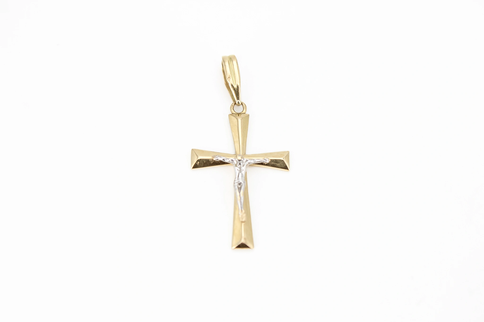 Colgante cruz de oro combinado 18K