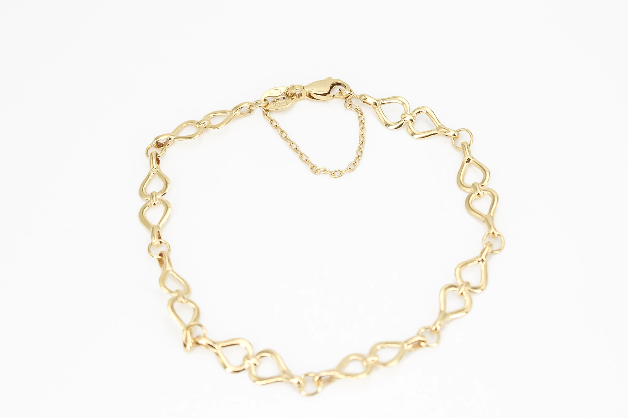 Pulsera de oro de corazones 18K