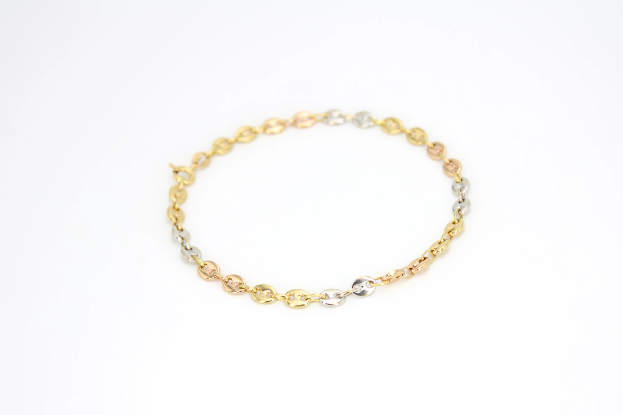 Pulsera calabrote de oro combinado 18K
