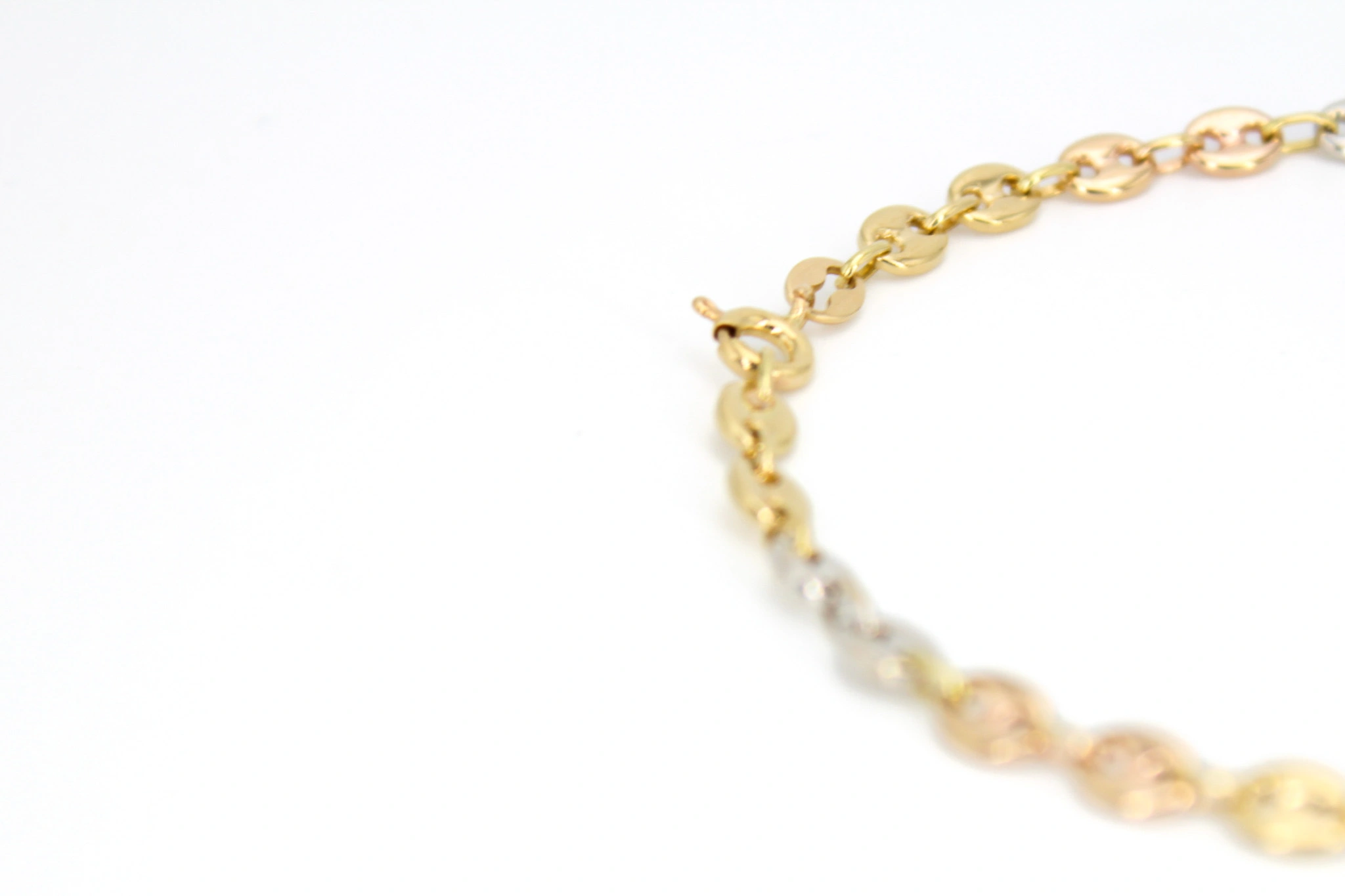 Pulsera calabrote de oro combinado 18K — vista alternativa