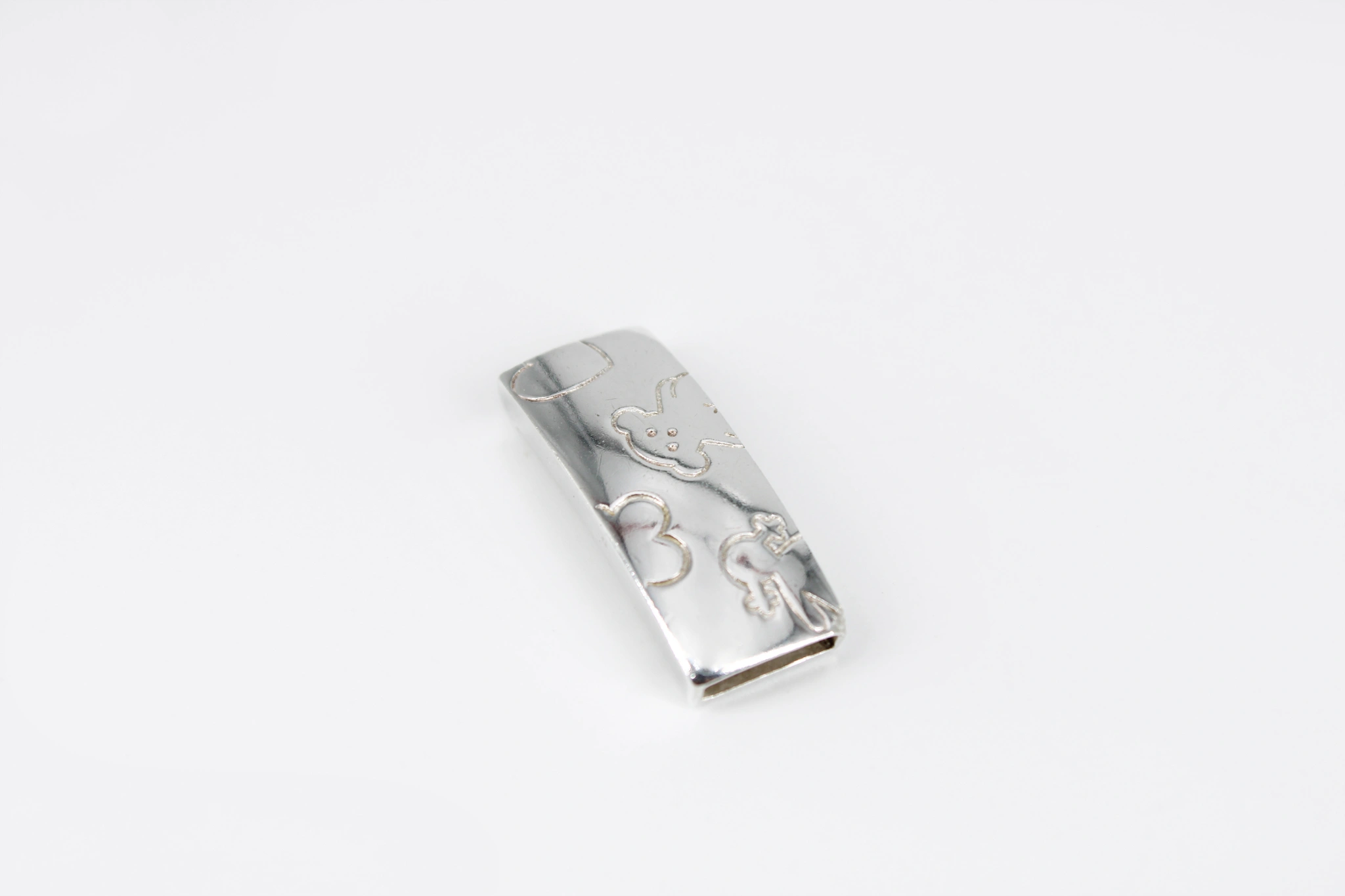 Colgante rectangular de plata de ley 925