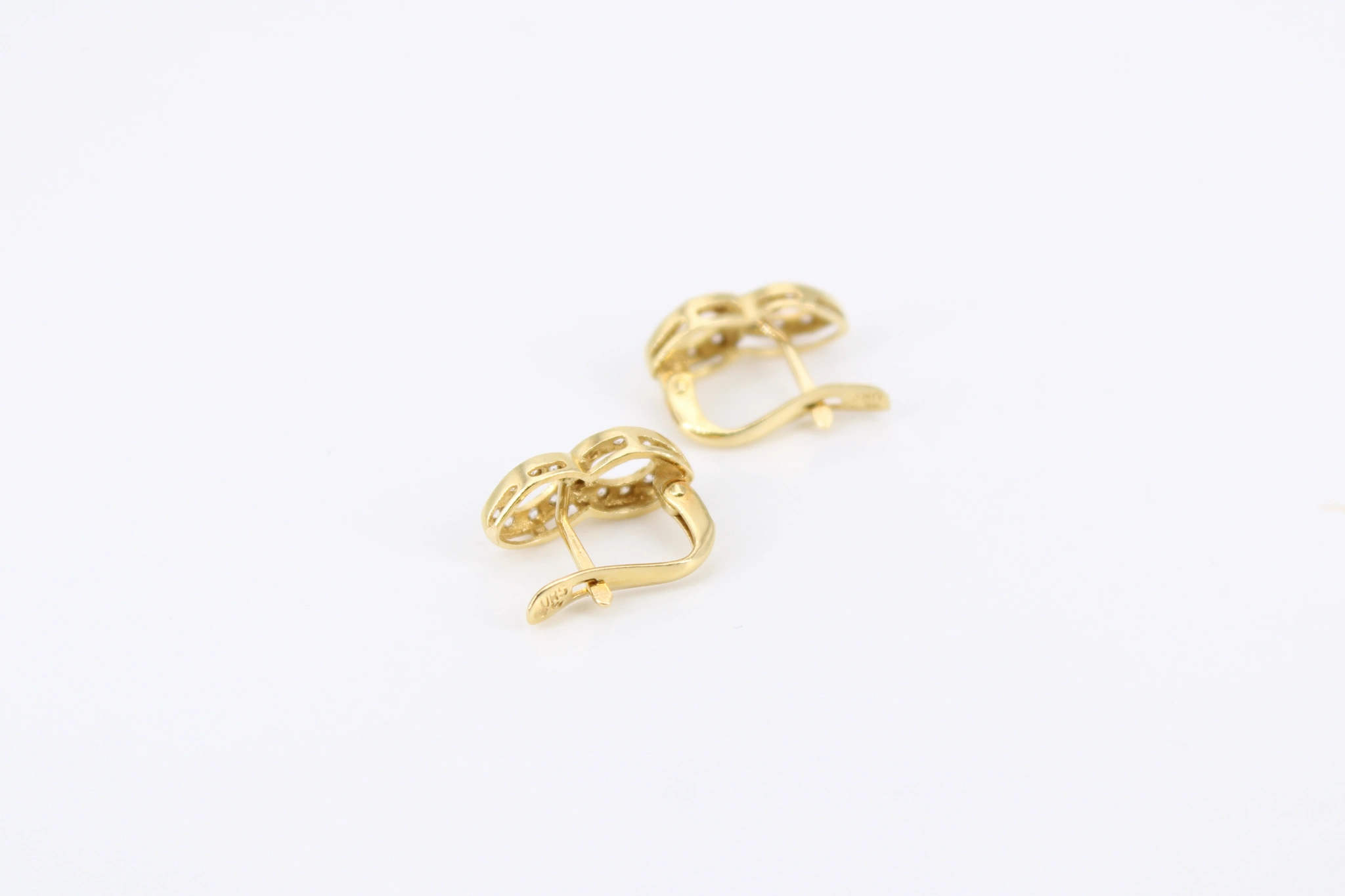 Pendientes de oro 18k con infinito y circonitas — vista alternativa