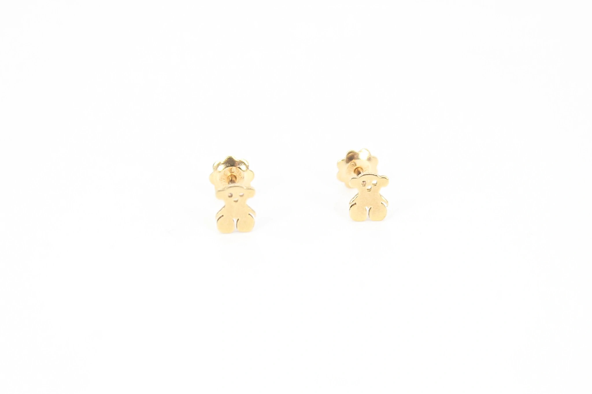 Pendientes forma de oso de oro 18K