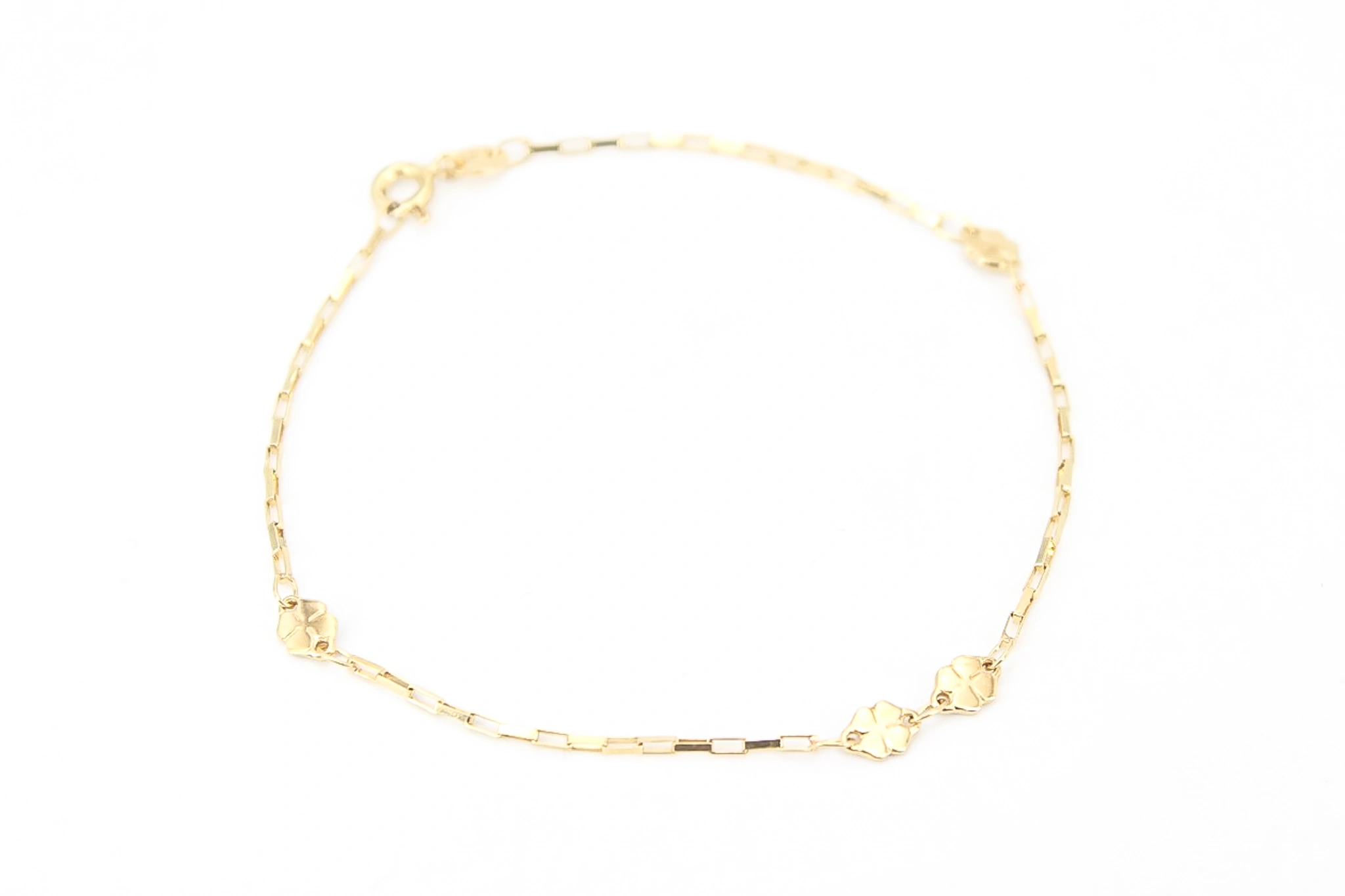 Pulsera de oro con tréboles 18K