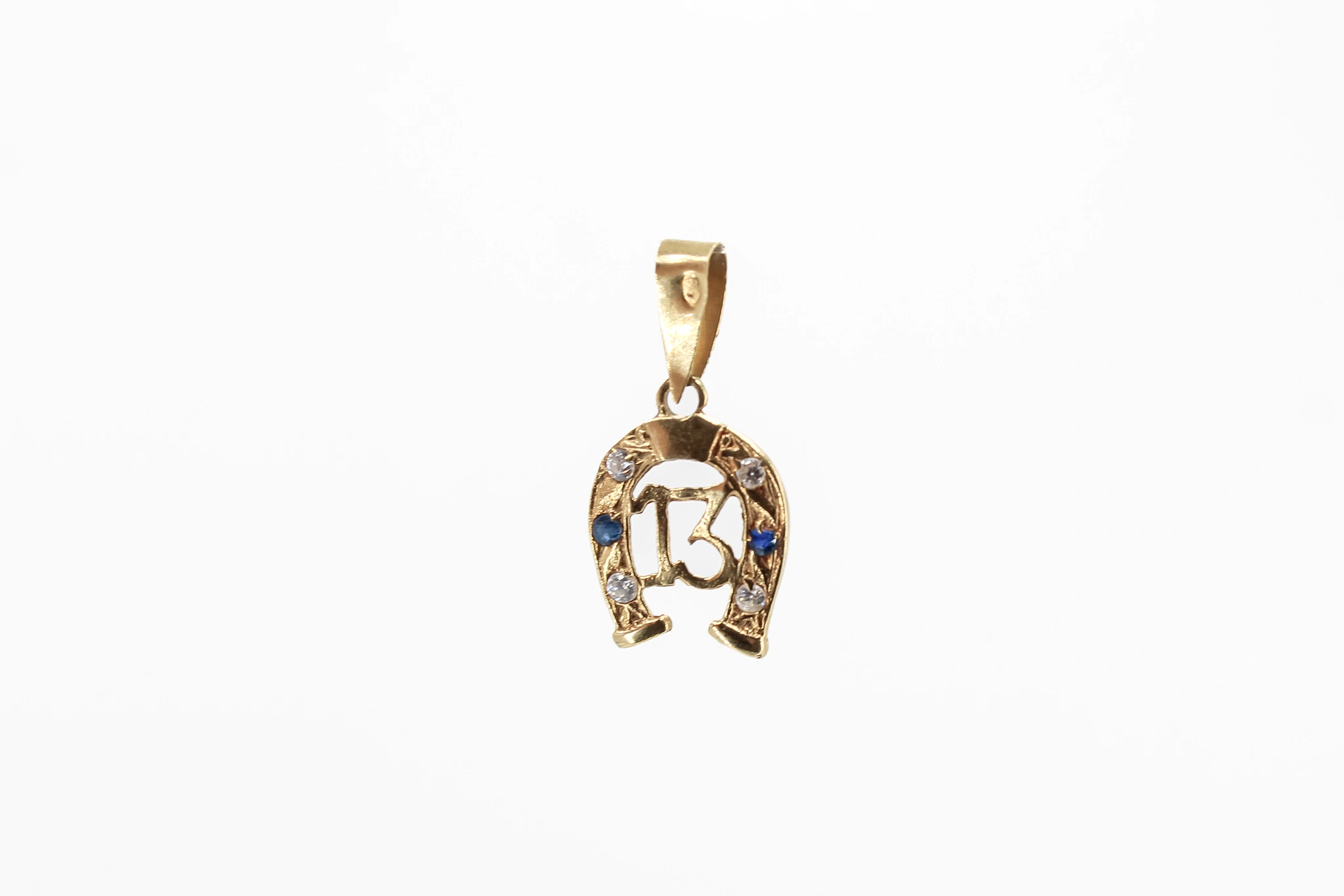 Colgante herradura 13 de oro 18K — foto 3