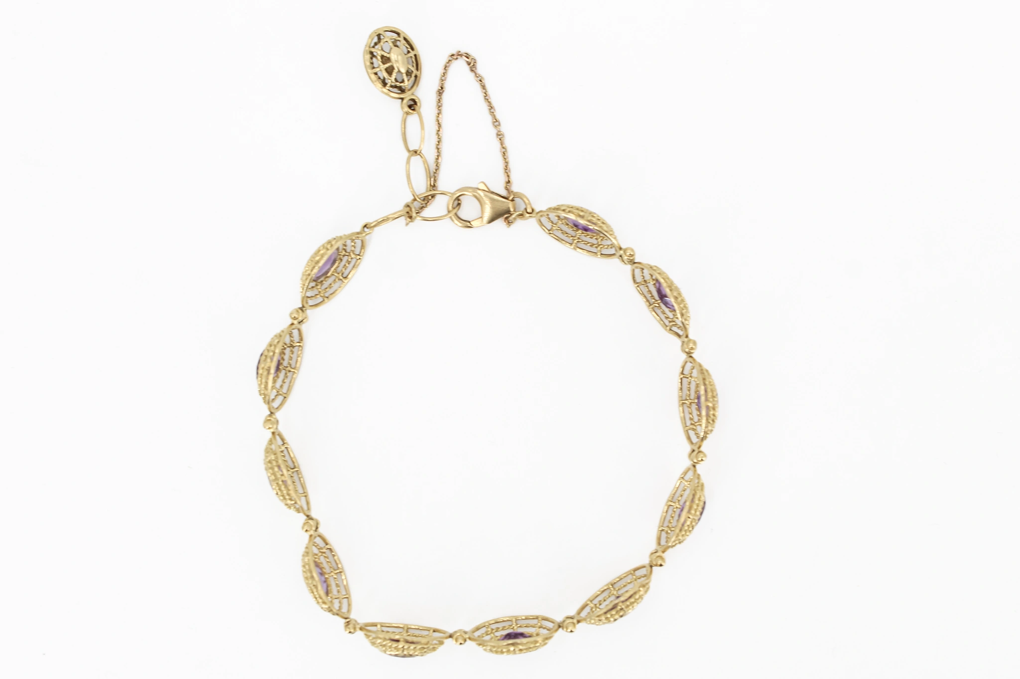 Pulsera de oro articulada 18K con eslabones ovalados