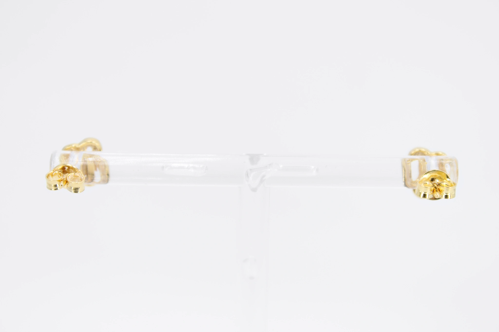Pendientes forma de flor de oro combinado 18K — foto 3