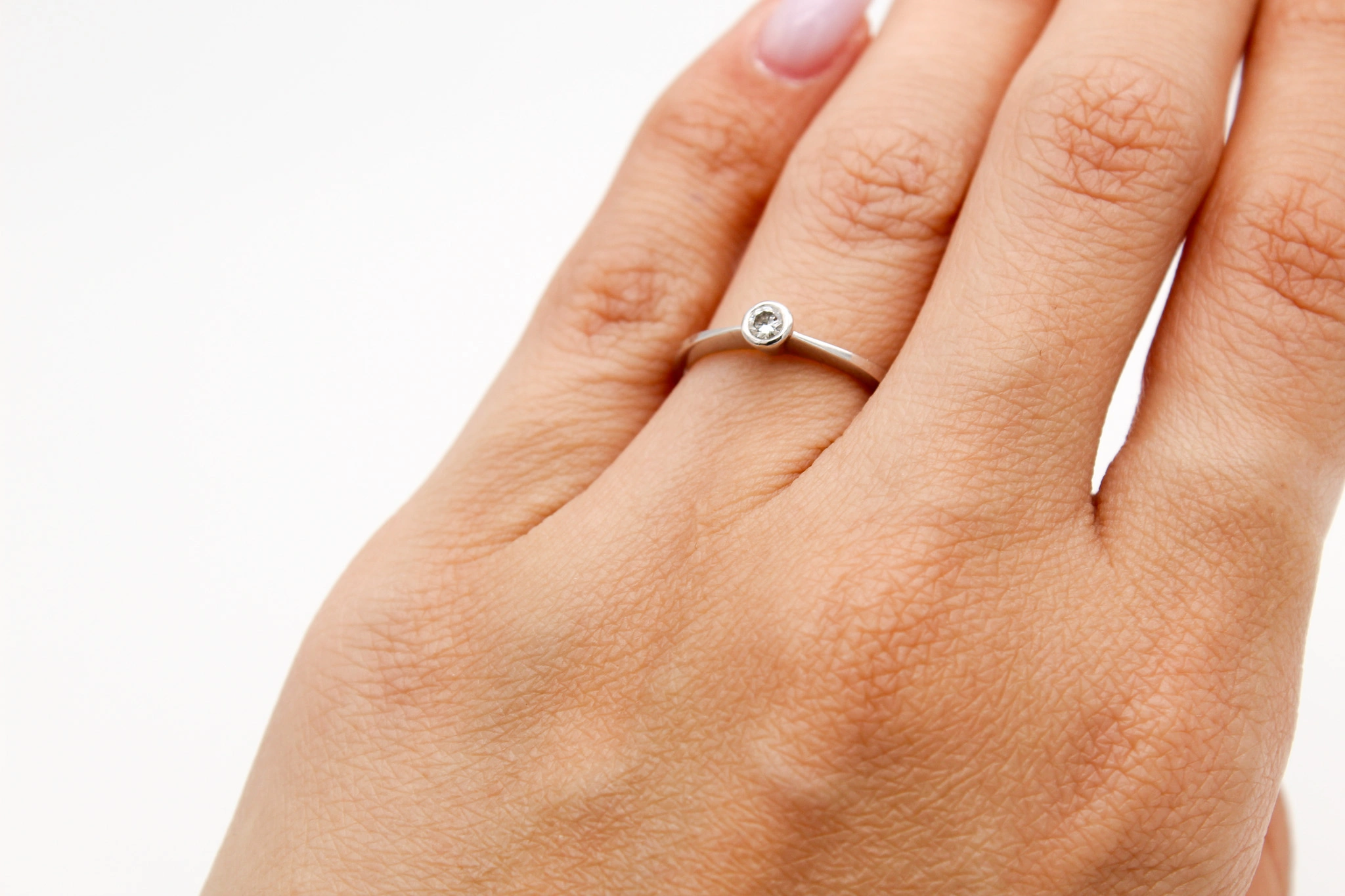 Solitario de oro blanco 18K — foto 3