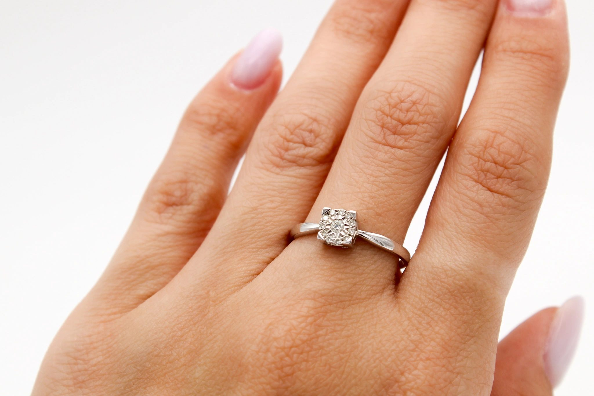 Solitario de oro blanco 18K — foto 3