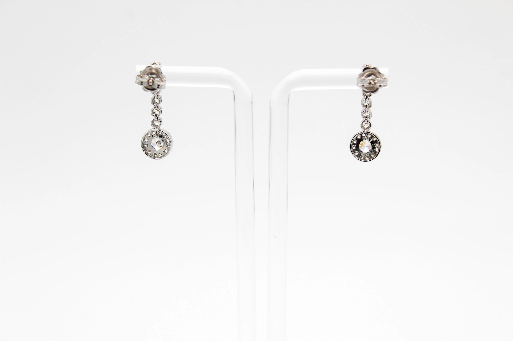 Pendientes chandelier de oro blanco 18K — vista alternativa