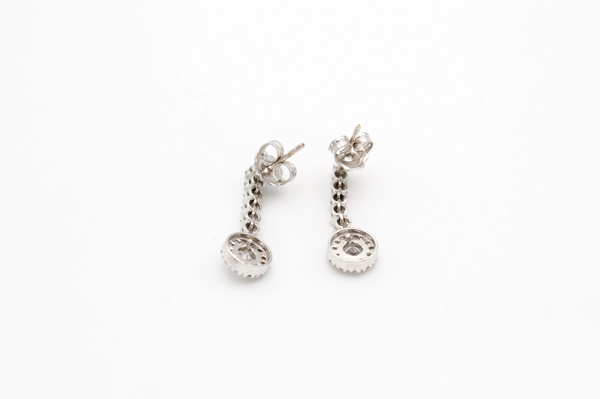 Pendientes chandelier de oro blanco 18K — foto 3