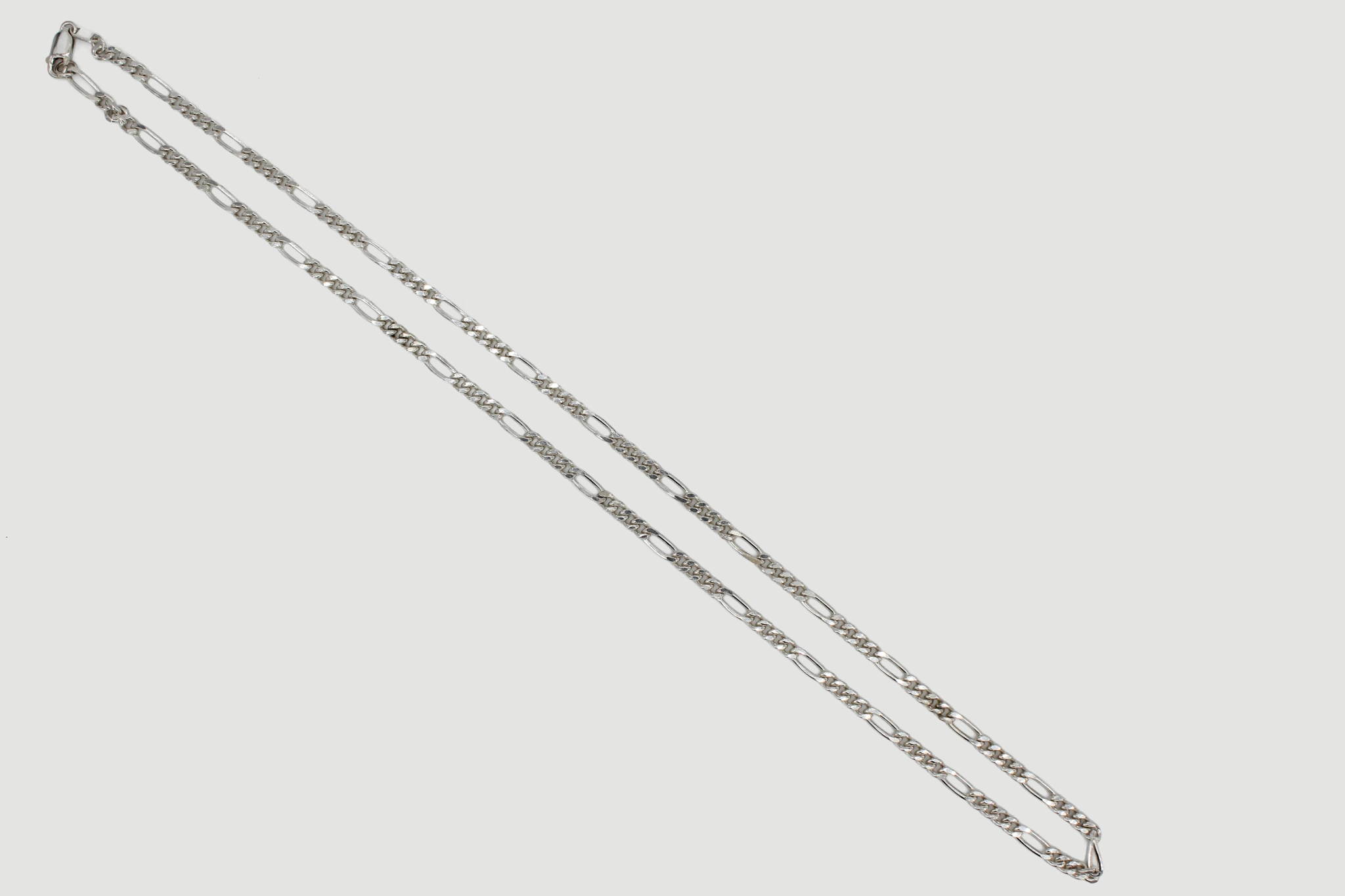 Collar de plata 925 eslabones Fígaro 4mm 60cm — vista alternativa
