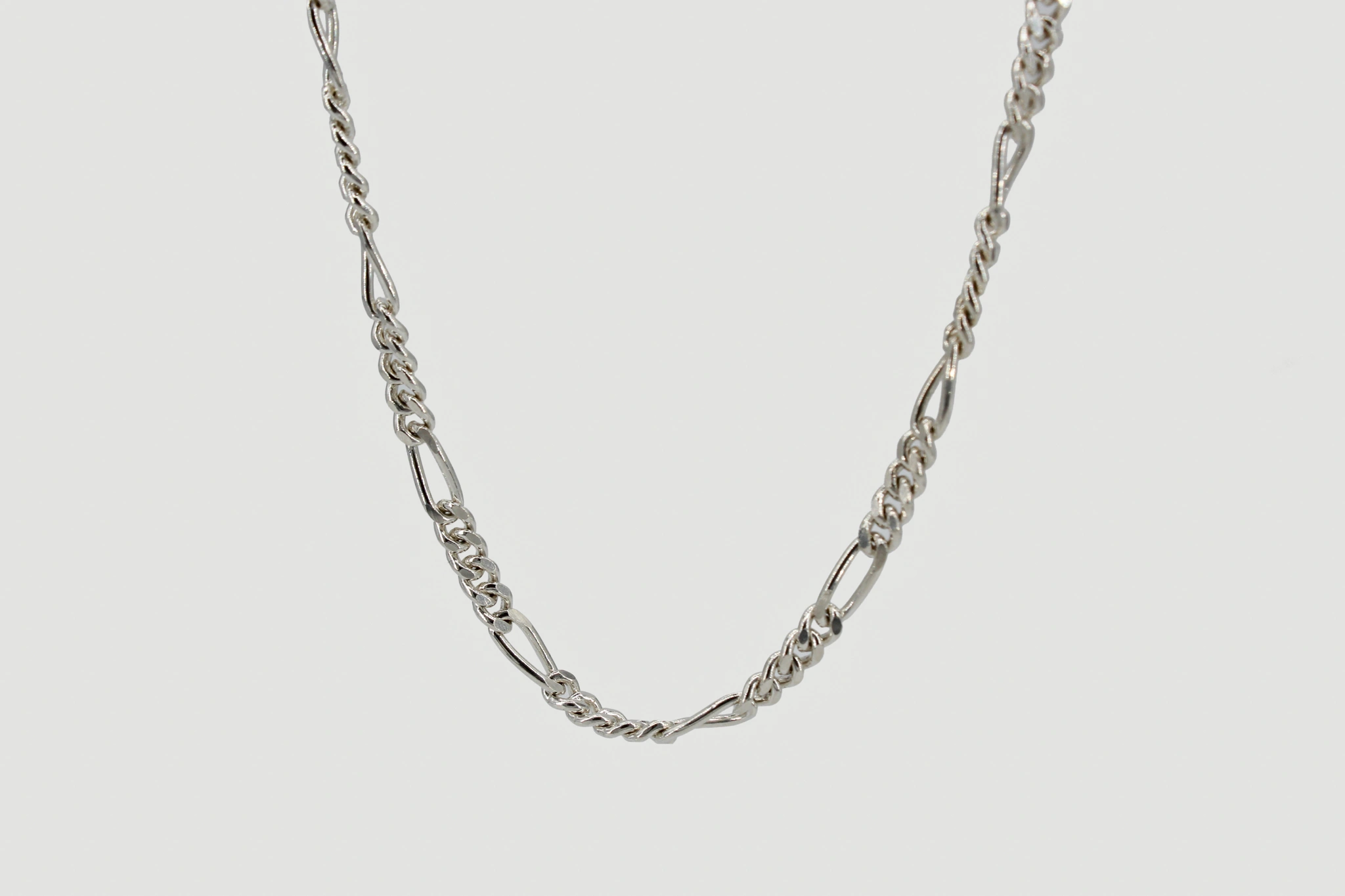 Collar de plata 925 eslabones Fígaro 4mm 60cm — foto 3