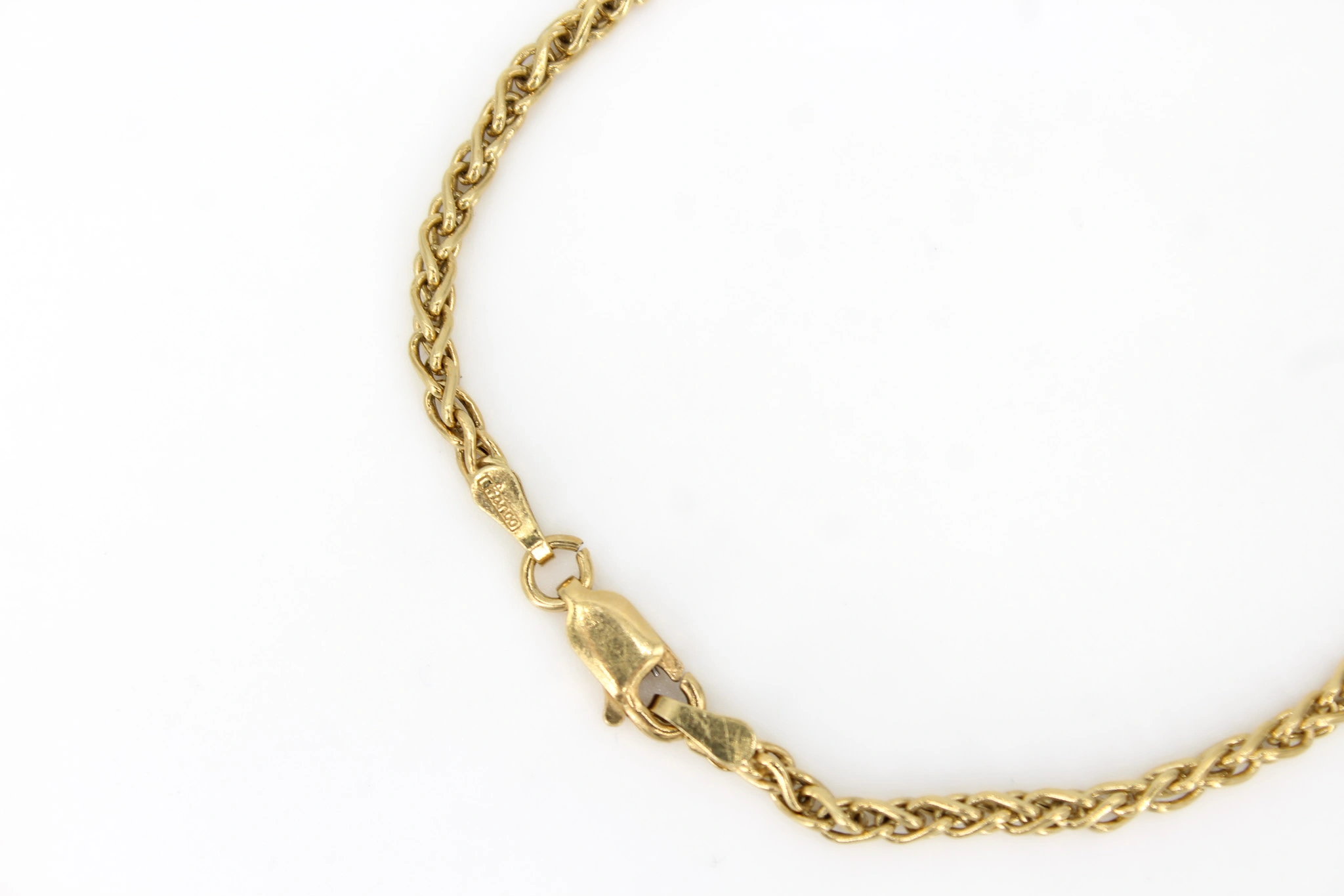 Pulsera eslabones espiga de oro 18K — foto 3