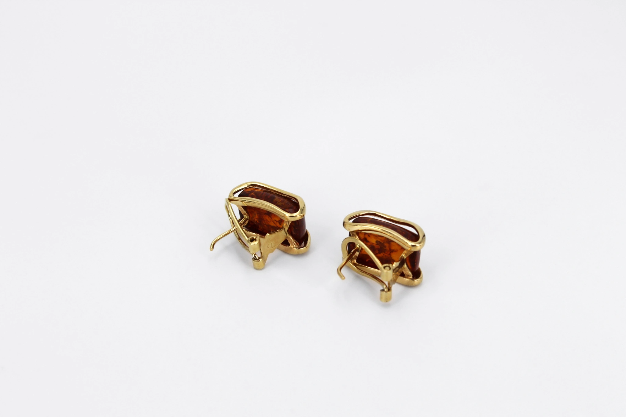 Pendientes de oro 18K con cabujón rectangular — vista alternativa