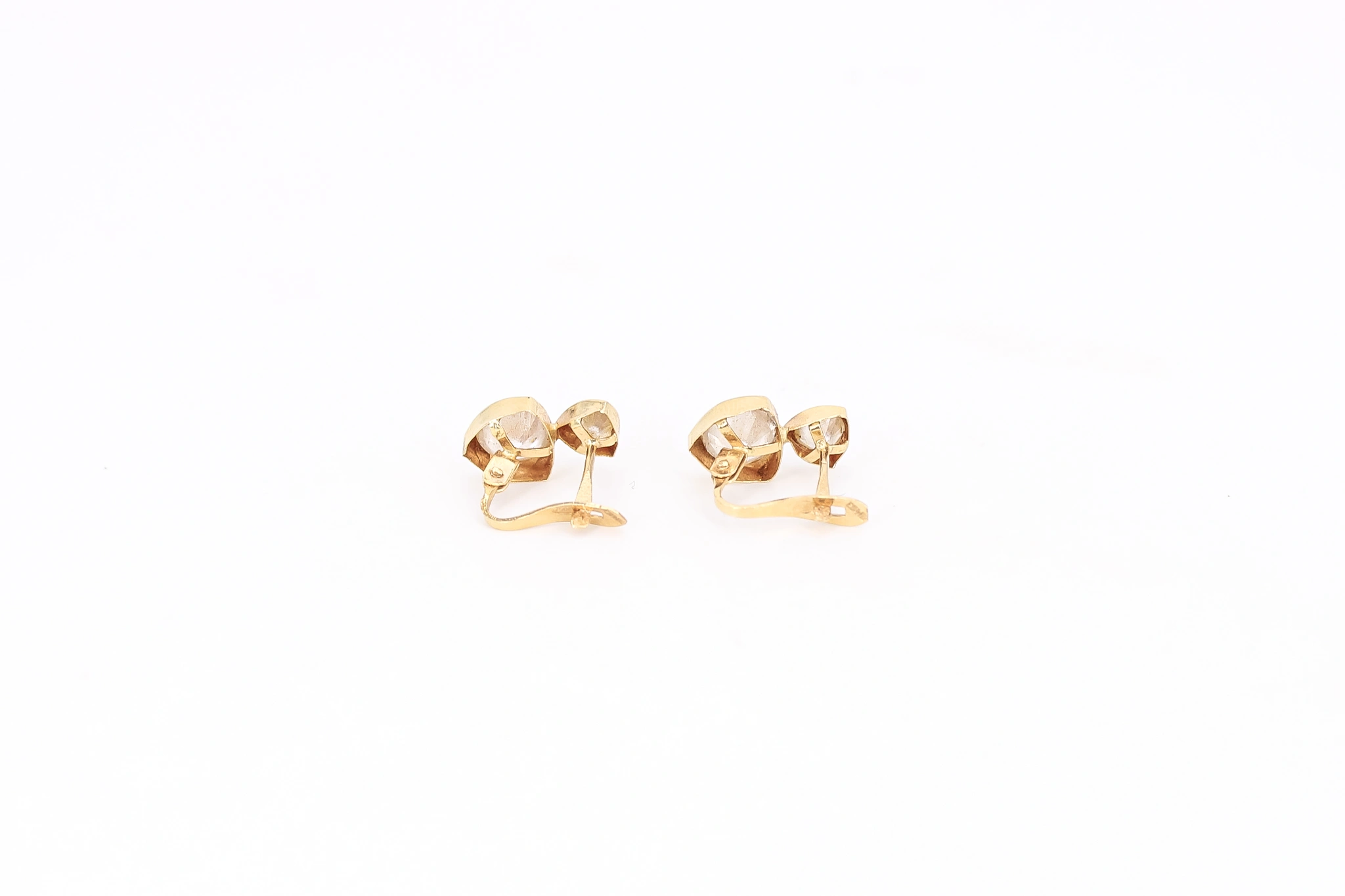 Pendientes de oro forma de dos corazones 18K — vista alternativa