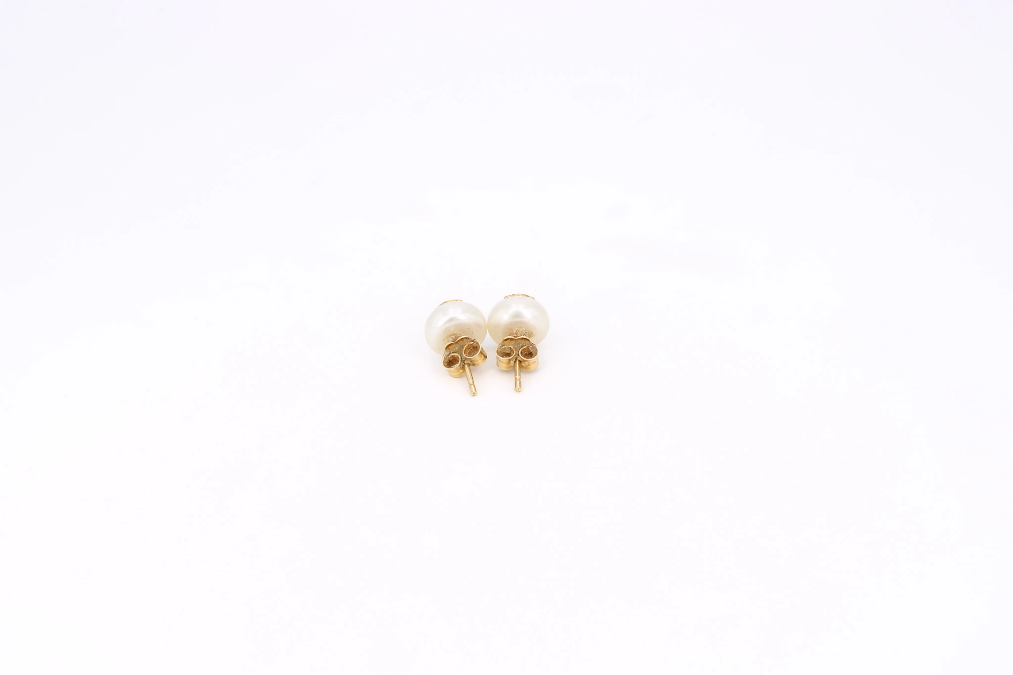 Pendientes oso de oro 18K con perlas — foto 3