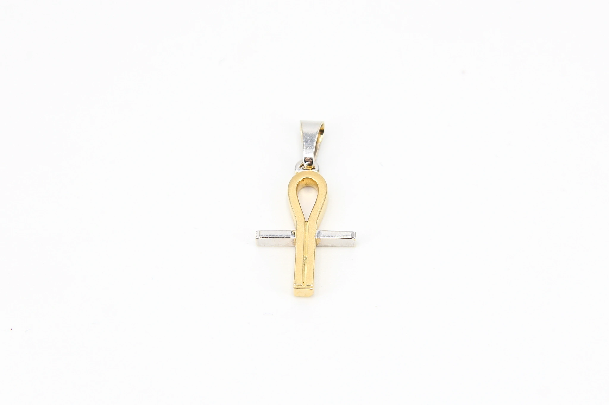 Cruz Ankh de oro bicolor 18k