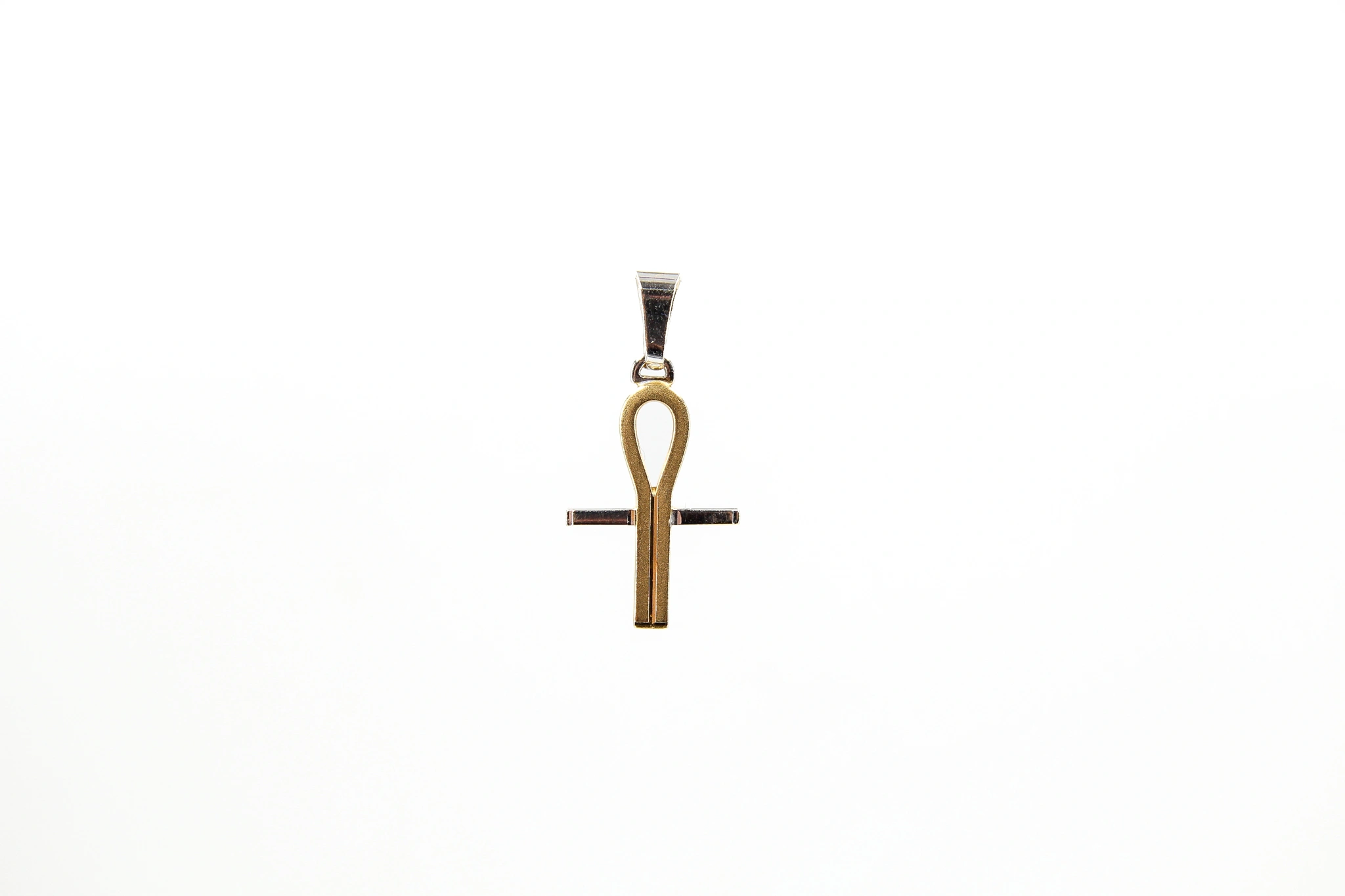 Cruz Ankh de oro bicolor 18k — foto 3