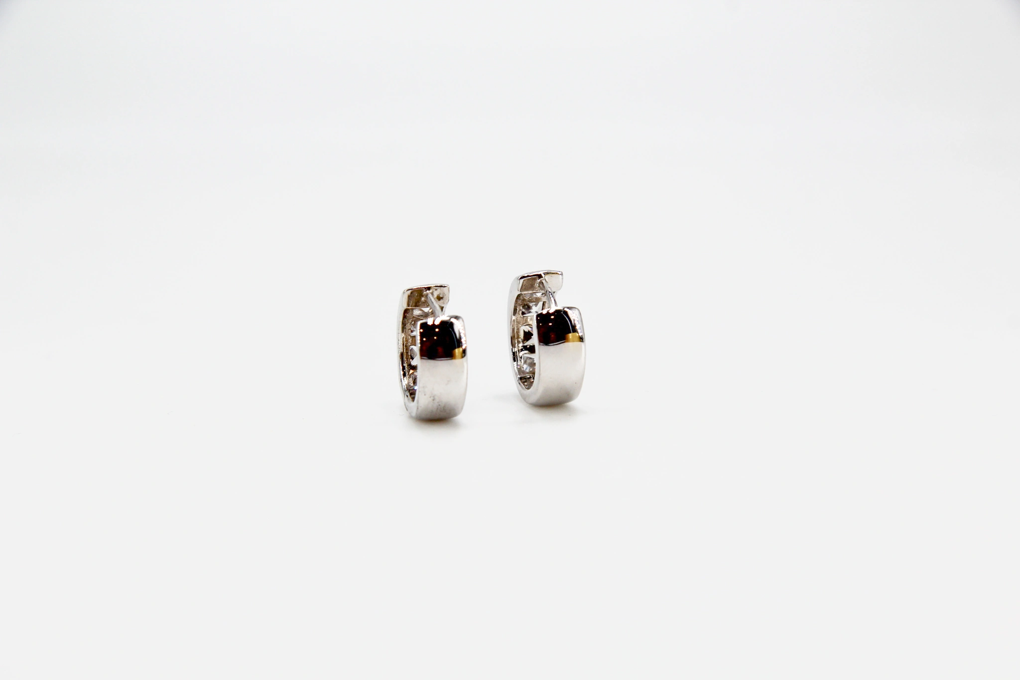 Aros de plata 925 con circonitas cuadradas — vista alternativa