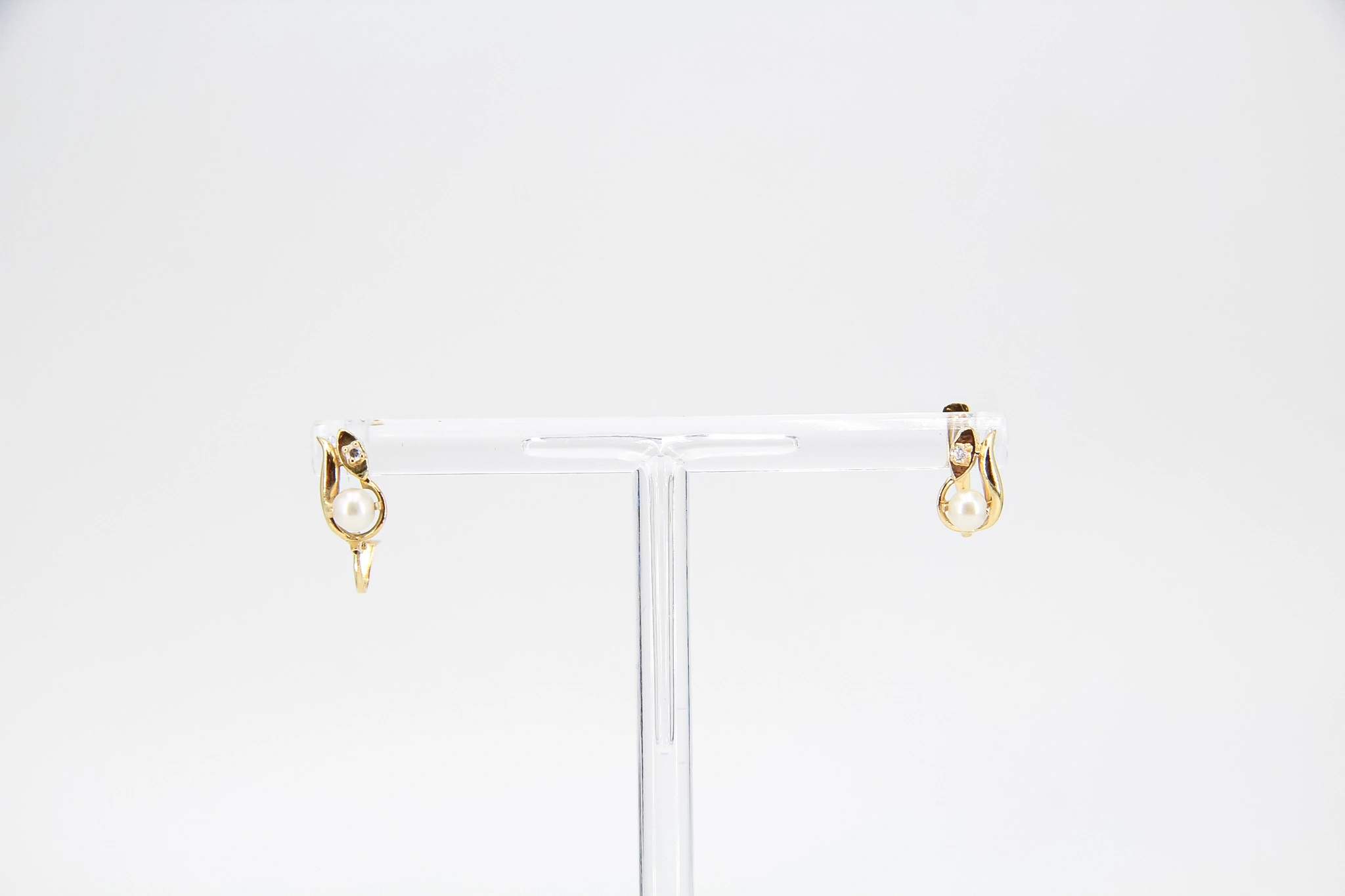 Pendientes de oro 18K con perla — foto 3