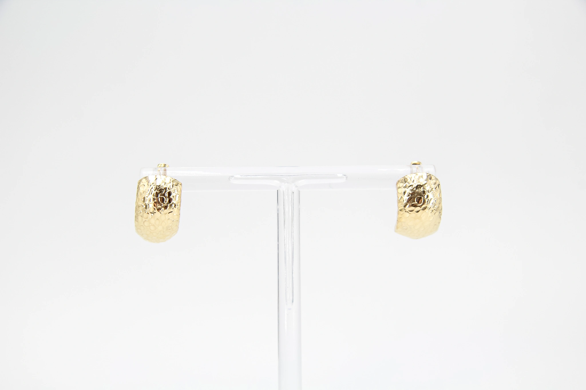 Pendientes media luna de oro martillado 18K — foto 3