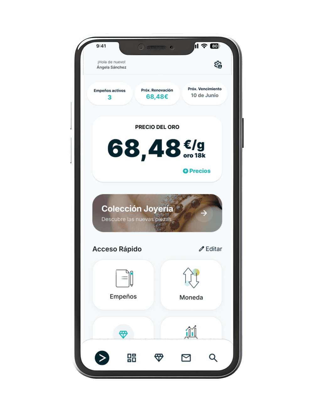 App móvil de Quickgold